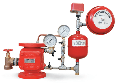 Аварийная система с водосигнализирующим клапаном